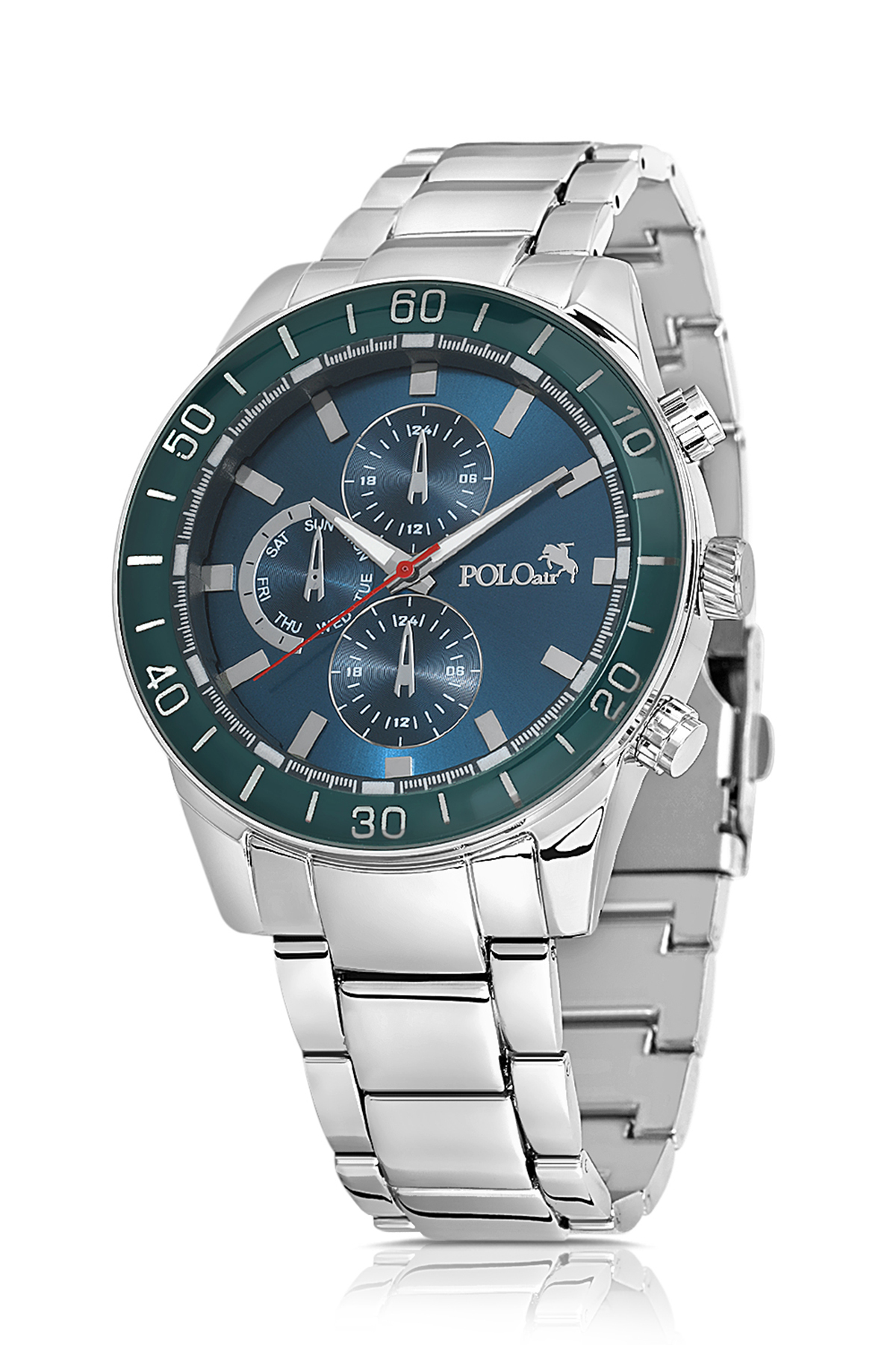 Spor Erkek Kol Saati Gümüş Lacivert Yeşil Pl-7026E3X Gümüş Pl-7026E3X