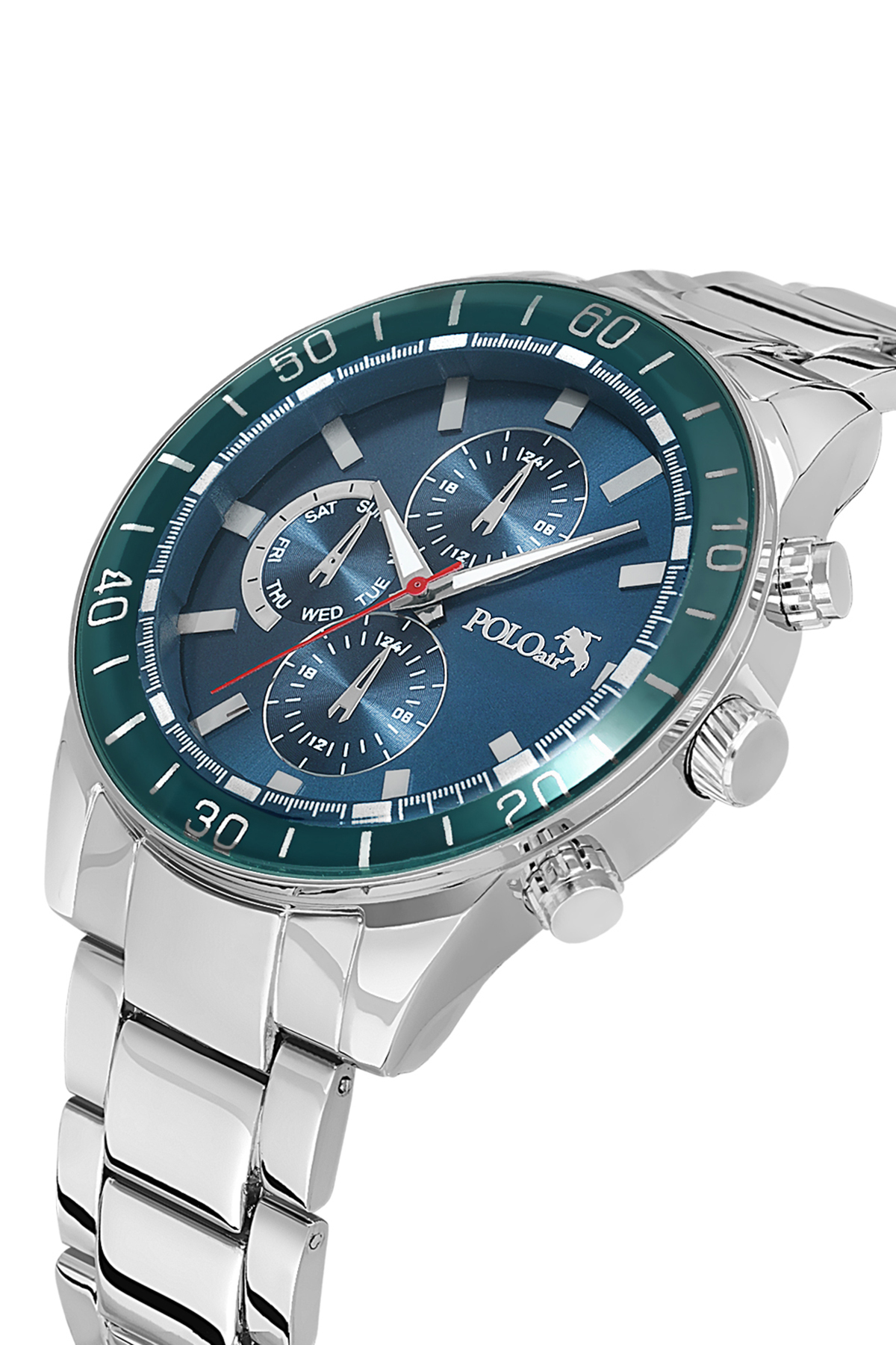 Spor Erkek Kol Saati Gümüş Lacivert Yeşil Pl-7026E3X Gümüş Pl-7026E3X