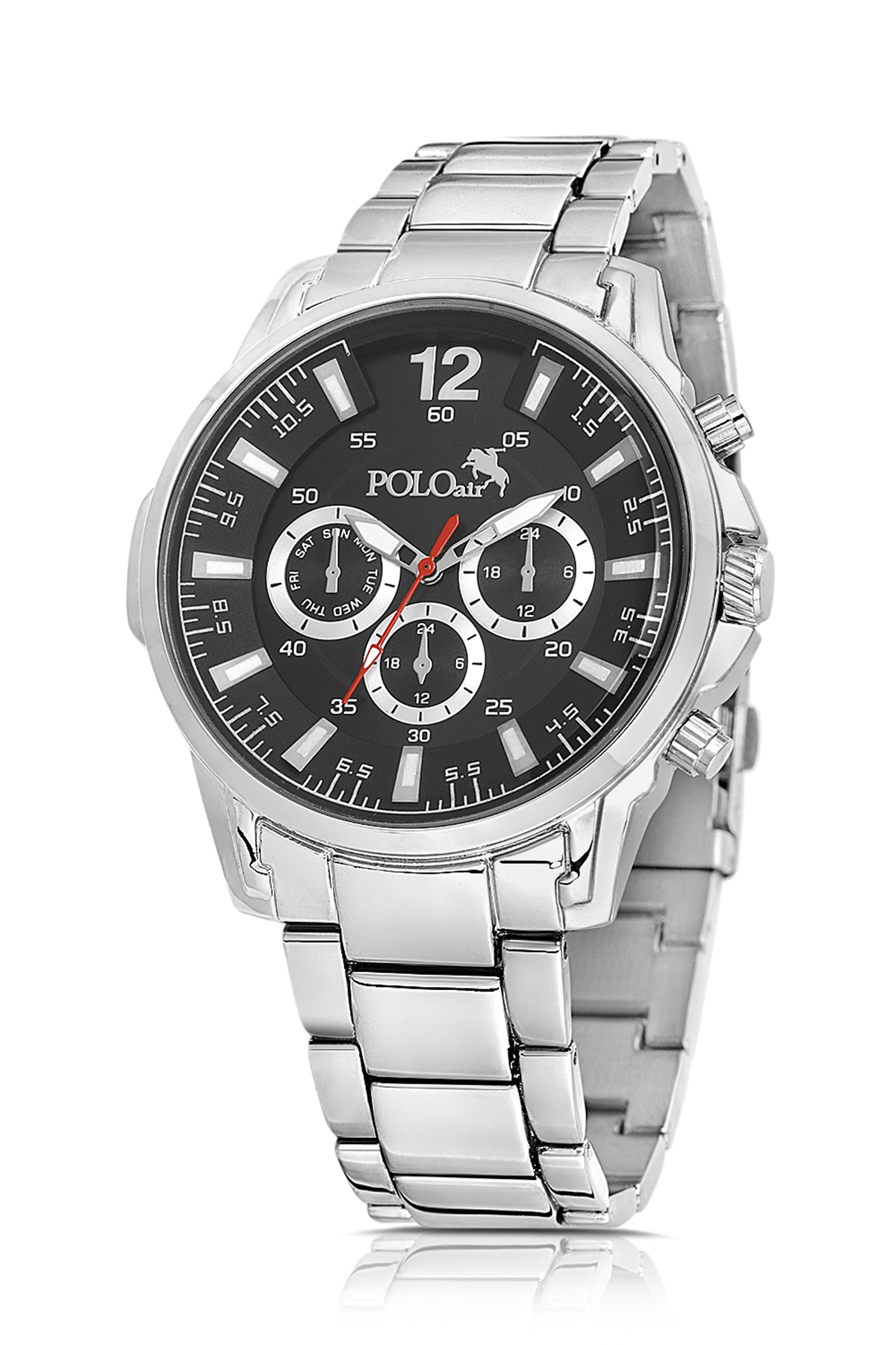 Spor Kasa Erkek Kol Saati Gümüş Siyah Renk Pl-7033E5X Siyah Pl-7033E5X