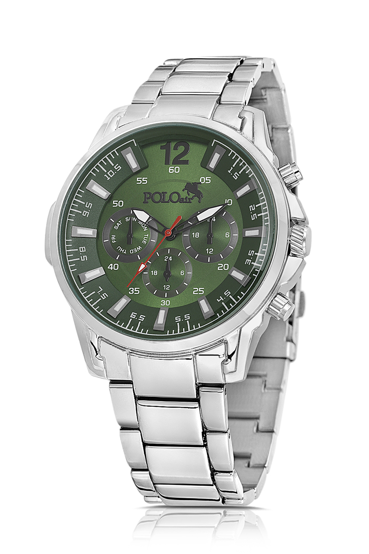 Spor Kasa Erkek Kol Saati Gümüş Yeşil Renk Pl-7033E3X Yeşil Pl-7033E3X