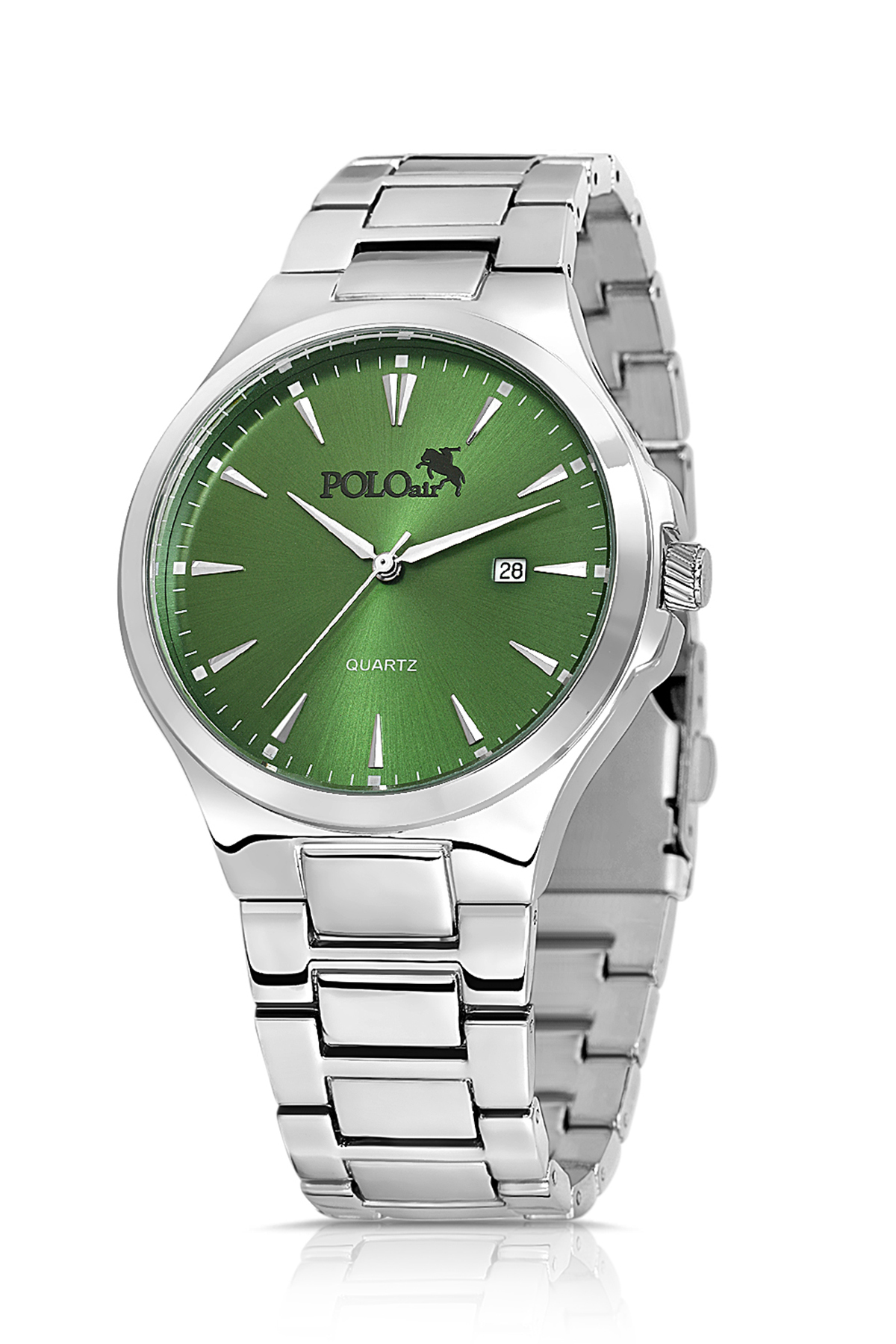 Takvim Özellikli Erkek Klasik Kol Saati Gümüş Yeşil Renk Pl-7039E3X Yeşil Pl-7039E3X