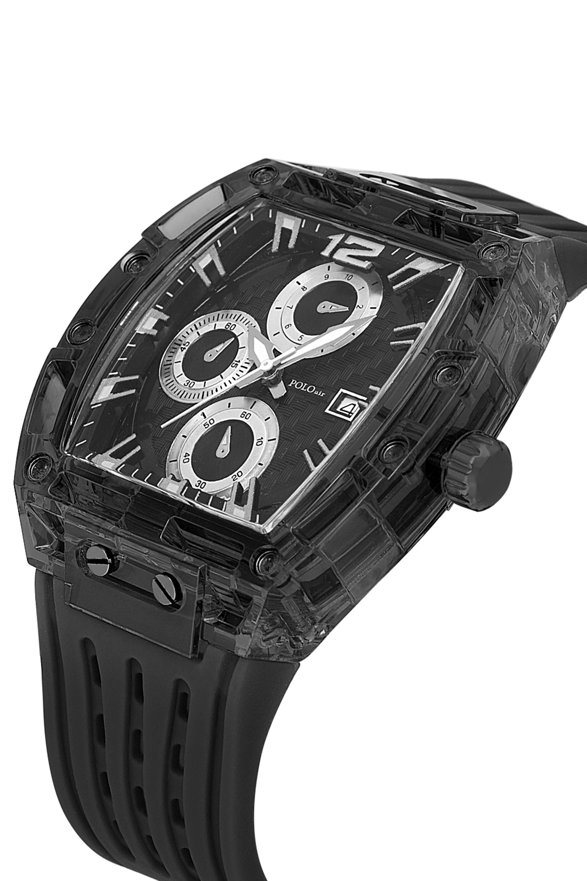 Takvimli Silikon Erkek Kol Saati Siyah Renk Pl-7051E1X Siyah Pl-7051E1X