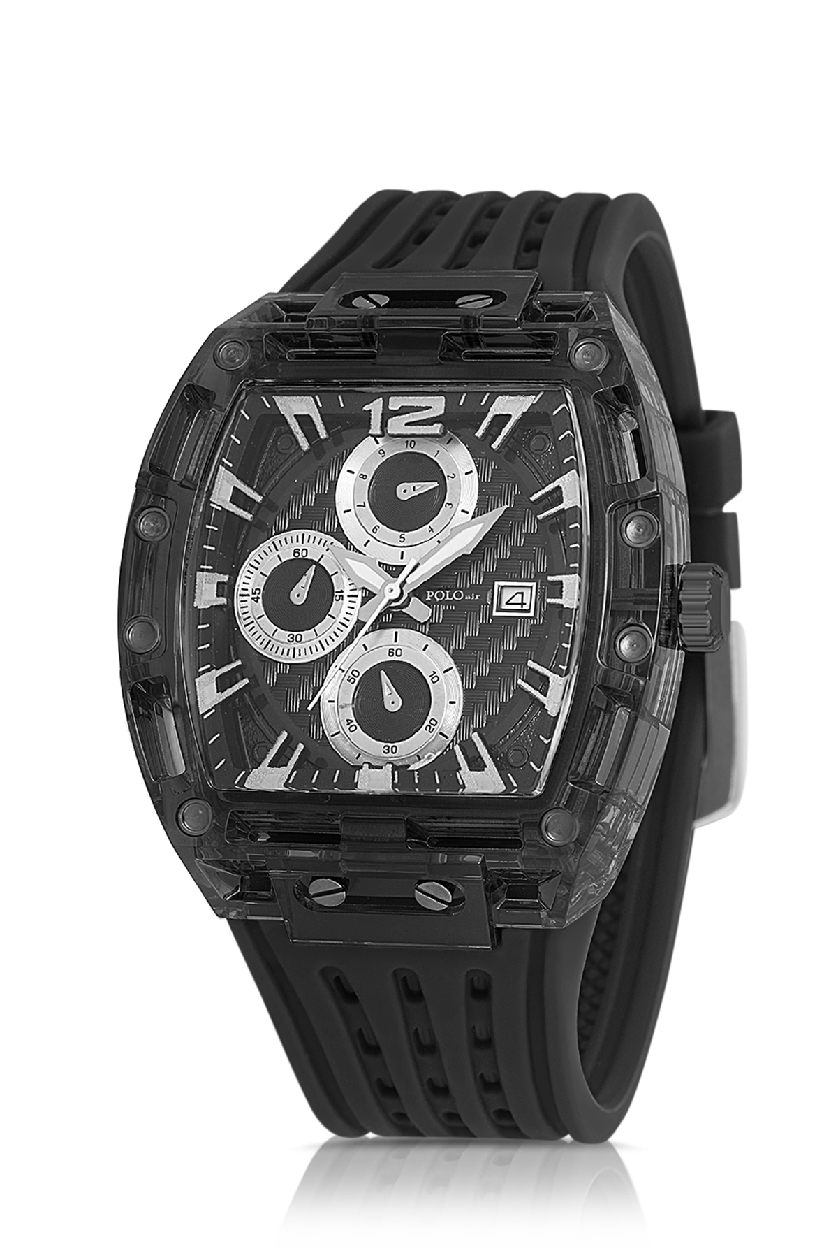 Takvimli Silikon Erkek Kol Saati Siyah Renk Pl-7051E1X Siyah Pl-7051E1X