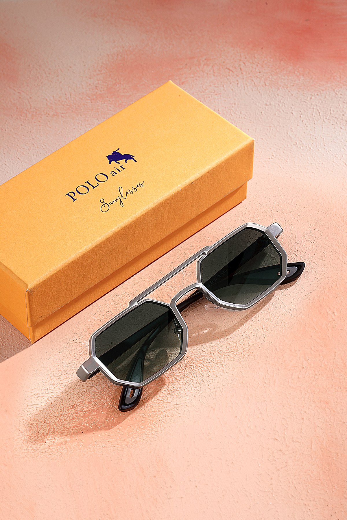 Uv400 Korumalı Metal Çerçeve Plastik Sap Unisex Güneş Gözlük Siyah Gümüş Renk Plg-2102C3 Gümüş Plg-2102C3