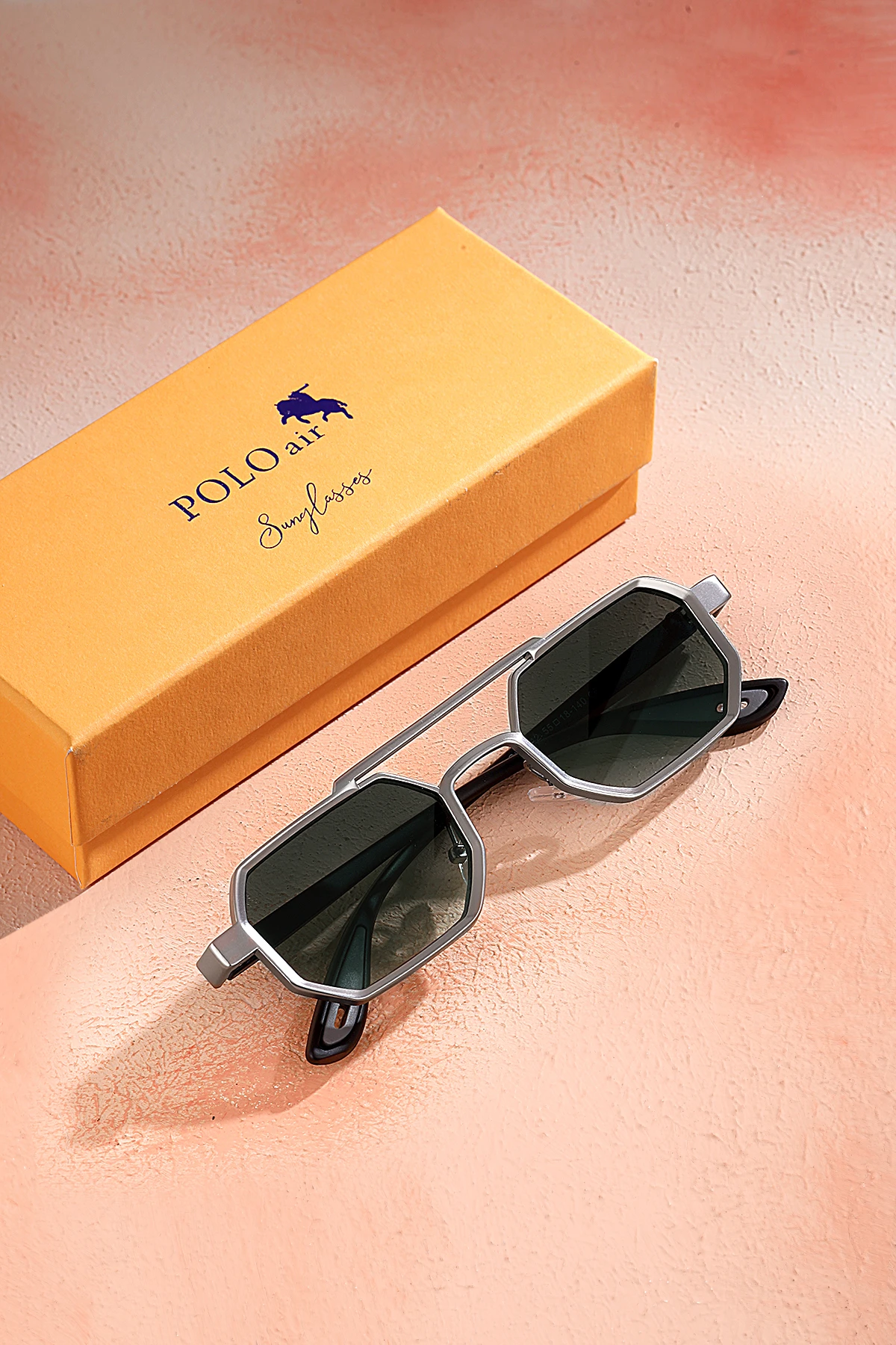 Uv400 Korumalı Metal Çerçeve Plastik Sap Unisex Güneş Gözlük Siyah Gümüş Renk Plg-2102C3 Gümüş Plg-2102C3