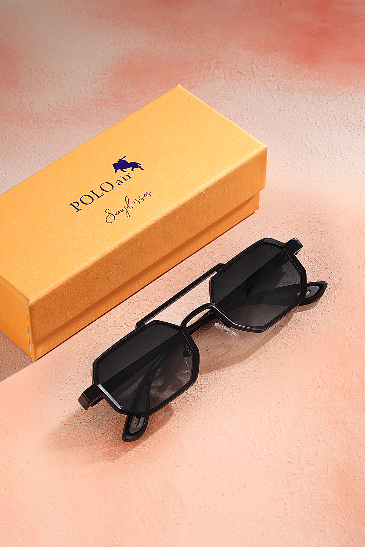 Uv400 Korumalı Metal Çerçeve Plastik Sap Unisex Güneş Gözlük Siyah Renk Plg-2102C1 Siyah Plg-2102C1