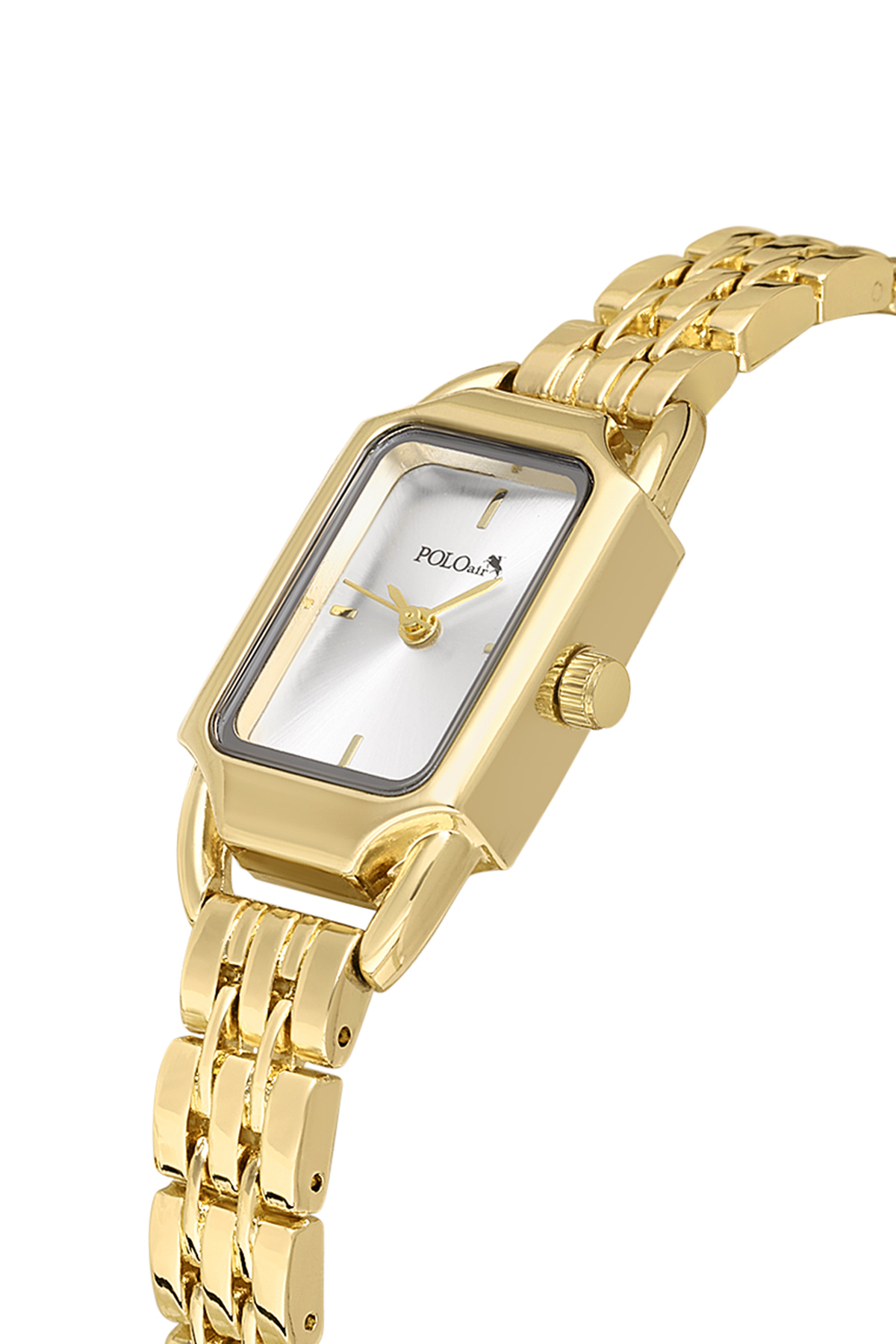 Vintage Kadın Kol Saati Zirkon Taşlı Baget Bileklik Kombin Gold Renk Pl-1563B1 Altın Pl-1563B1