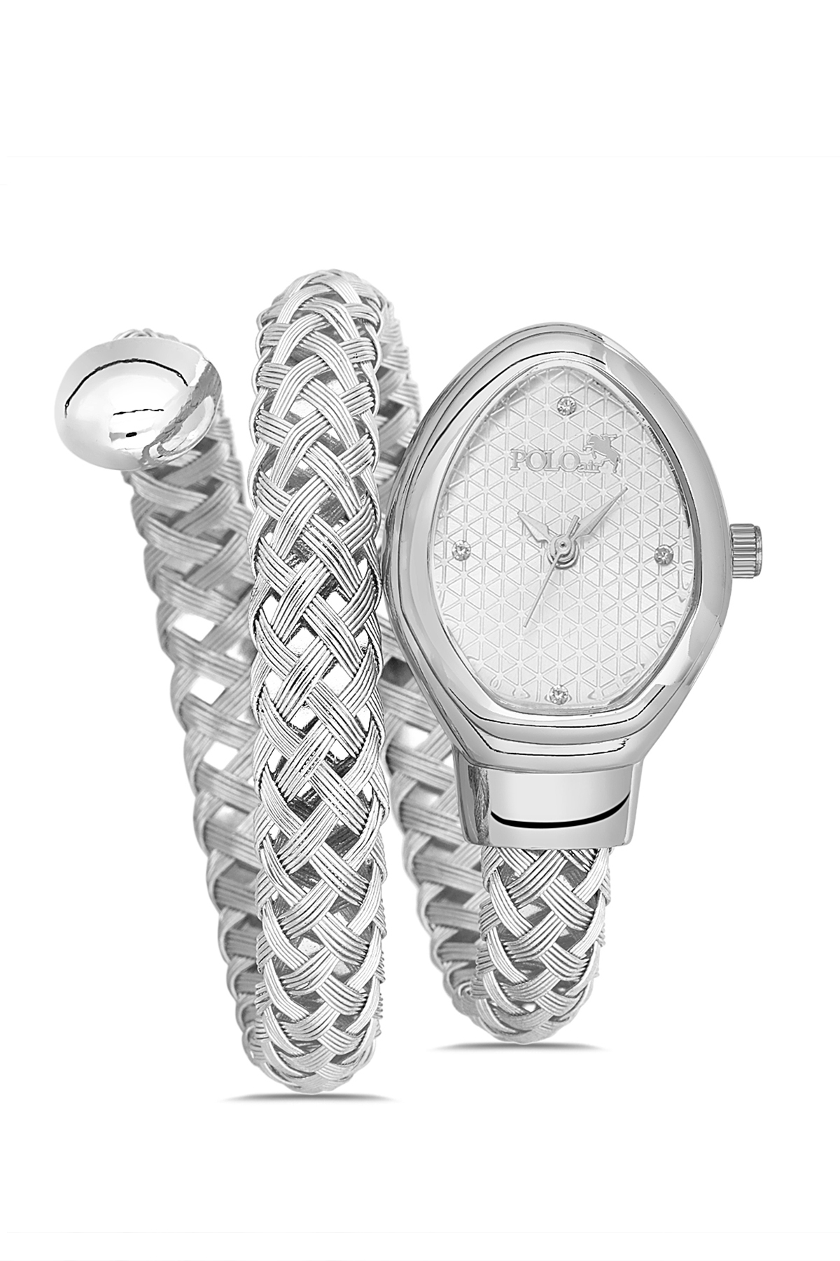 Yılan Örgü Kordon Kadın Kol Saati Gümüş Renk Pl-1590B2X Gümüş Pl-1590B2X