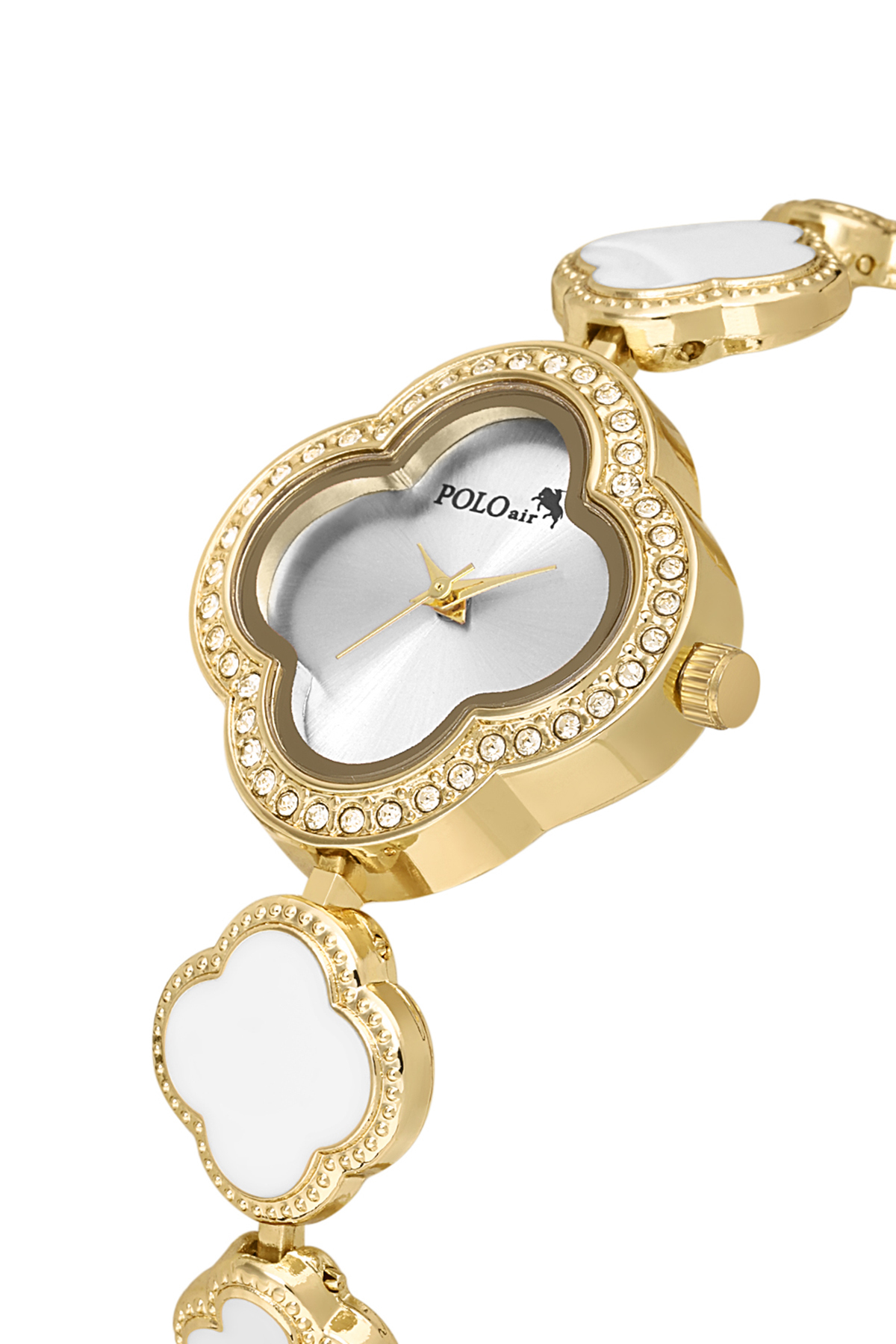 Yonca Desenli Kadın Kol Saati Gold Beyaz Renk Pl-1559B1X Gold-Beyaz Pl-1559B1X