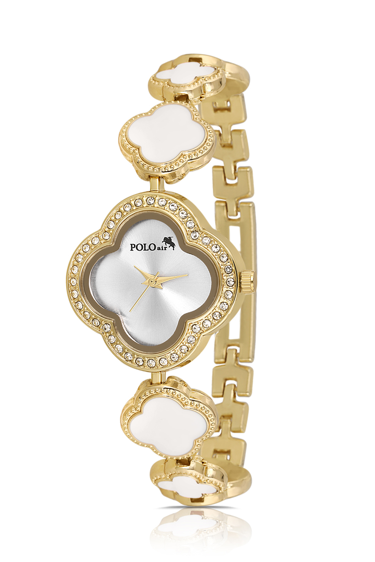 Yonca Desenli Kadın Kol Saati Gold Beyaz Renk Pl-1559B1X Gold-Beyaz Pl-1559B1X