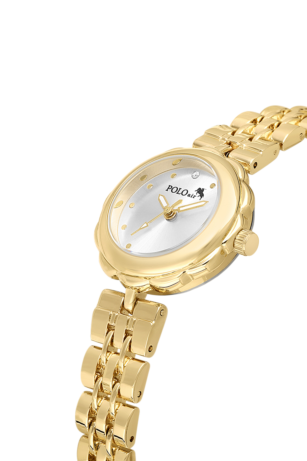 Zarif Çiçek Kasa Kadın Kol Saati 5 Taş Bileklik Kombin Gold Renk Pl-1561B1 Altın Pl-1561B1