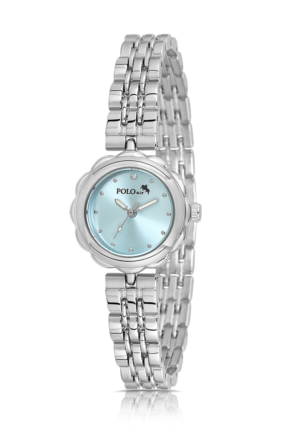 Zarif Çiçek Kasa Kadın Kol Saati Gümüş Açık Mavi Renk Pl-1561B4X Mavi Pl-1561B4X