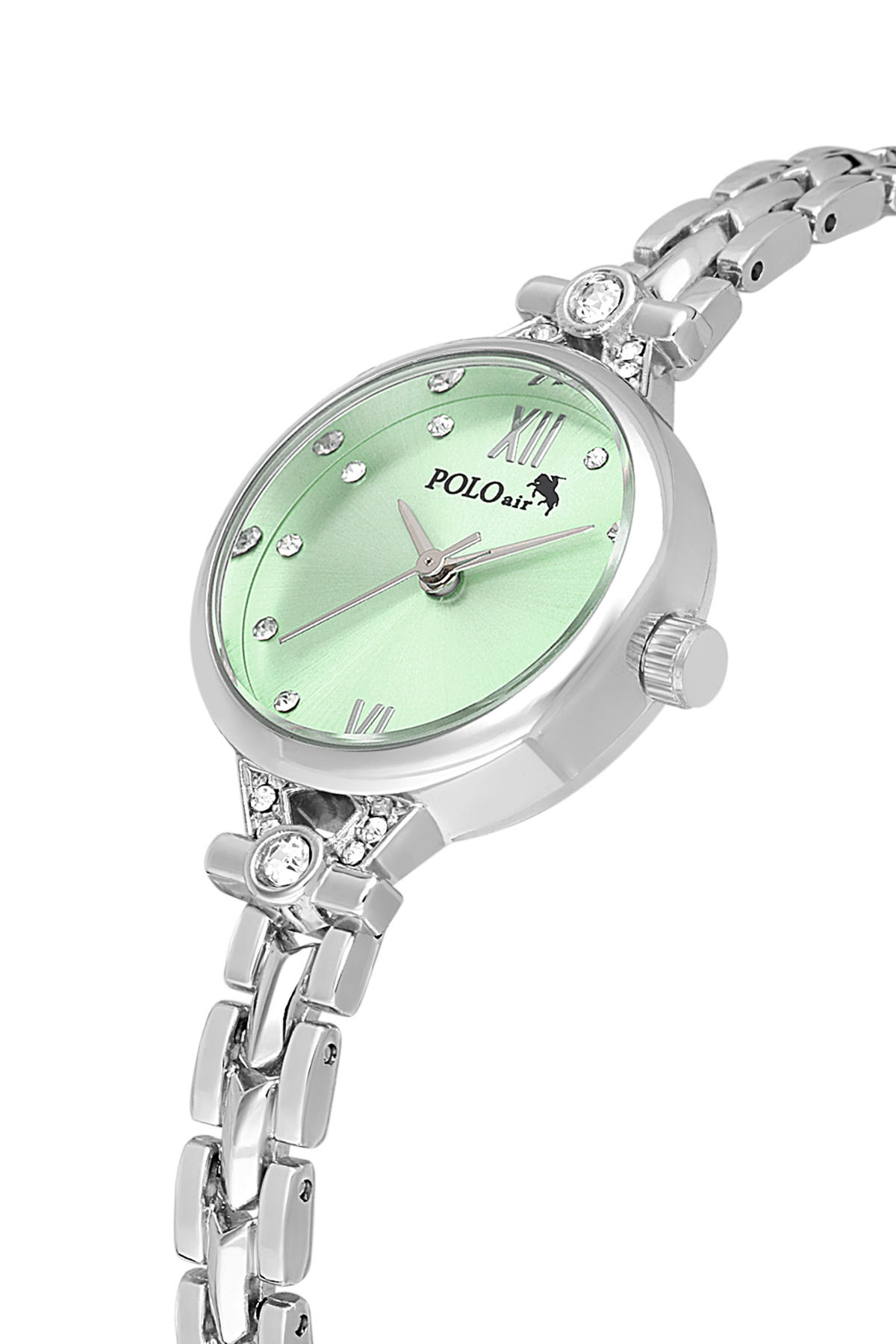 Zarif Kadın Kol Saati Yıldız Bileklik Kombin Gümüş Yeşil Renk Pl-1557B4 Yeşil Pl-1557B4