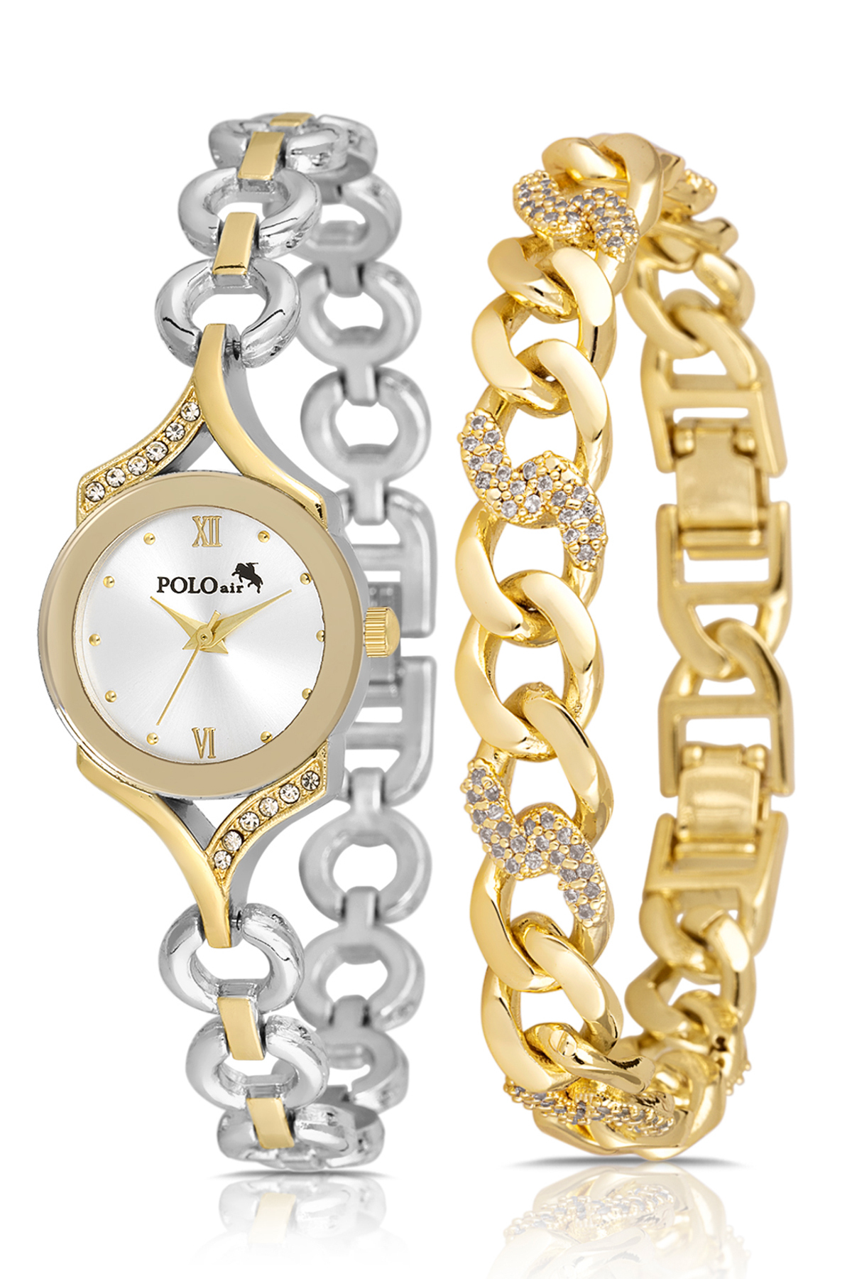 Zincir Halka Kordon Kadın Kol Saati Halka Bileklik Gold Gümüş Renk Pl-1571B3 Altın Pl-1571B3