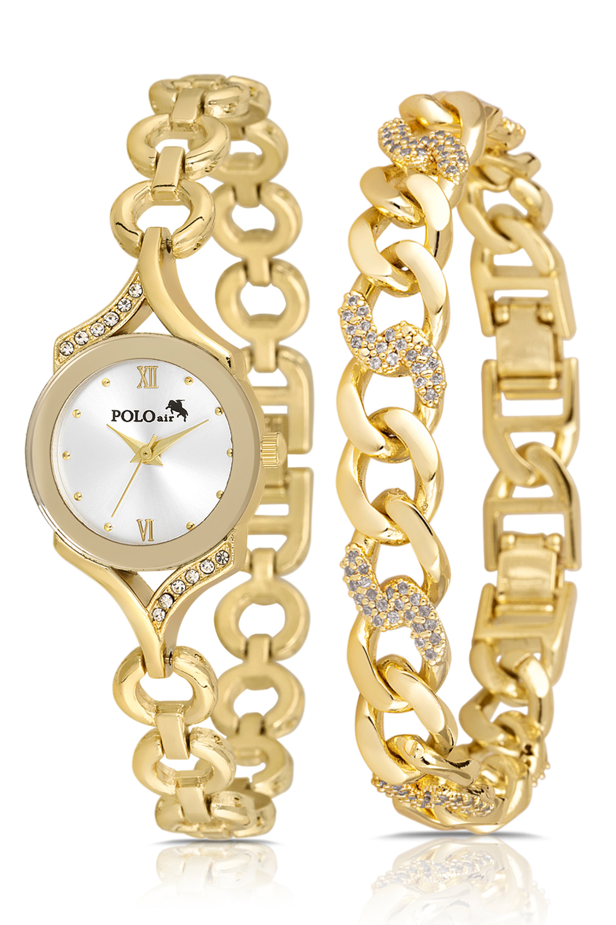 Zincir Halka Kordon Kadın Kol Saati Halka Bileklik Gold Renk Pl-1571B1 Altın Pl-1571B1