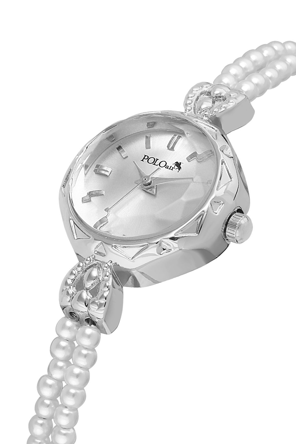 İnci Taşlı Görünümlü Kordon Kadın Kol Saati Parfüm Bordo Kutsunda Set Gümüş Beyaz Renk St-2174S2 Gri St-2174S2