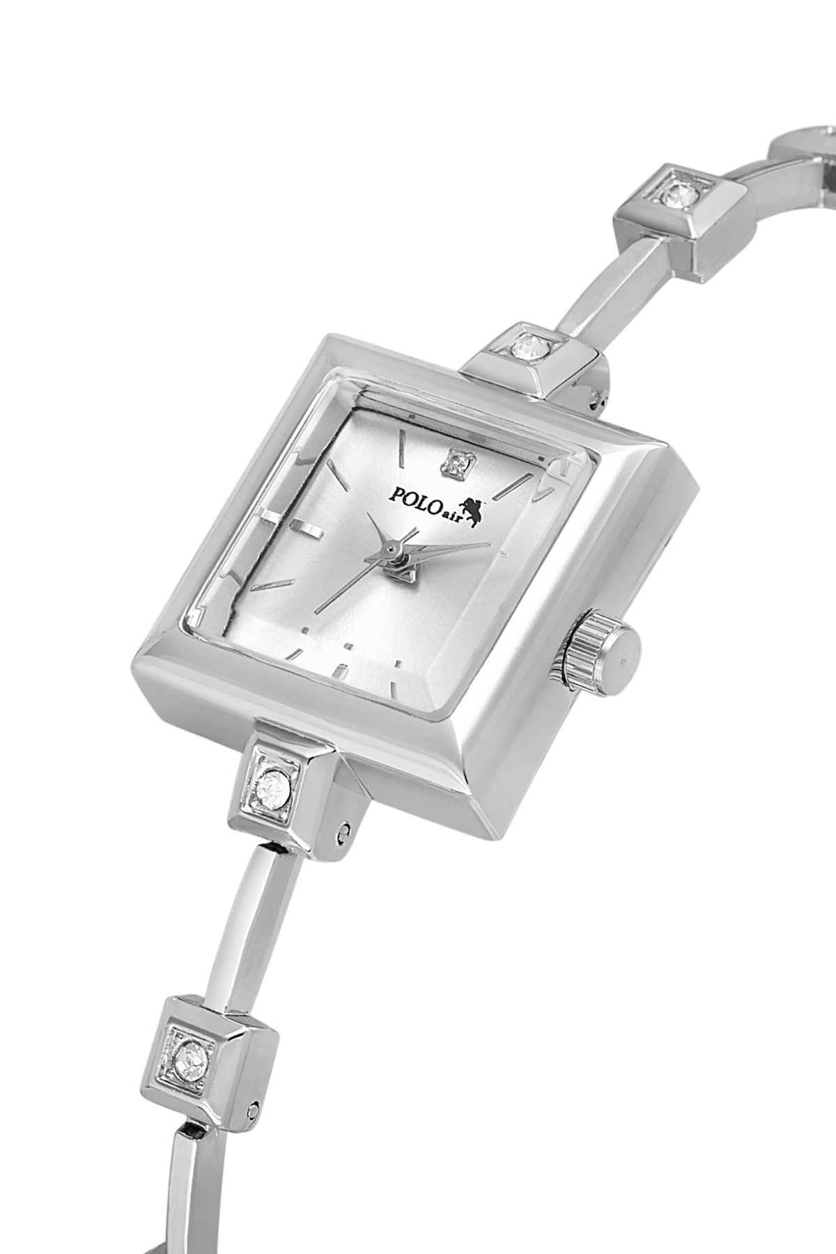 Kare Kasa Taşlı Kordon Kadın Kol Saati Zirkon Taşlı 5 Taş Bileklik Kombin Gümüş Renk Pl-1543B2 Gri Pl-1543B2