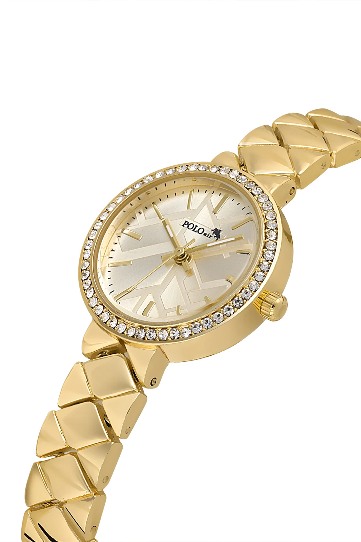 Lüx Taşlı Baklava Desen Kadın Kol Saati Dorika Bileklik Kombin Gold Renk Pl-1537B1 Gold Pl-1537B1