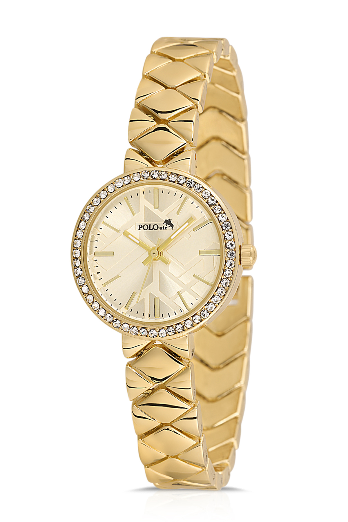 Lüx Taşlı Baklava Desen Kadın Kol Saati Dorika Bileklik Kombin Gold Renk Pl-1537B1 Gold Pl-1537B1