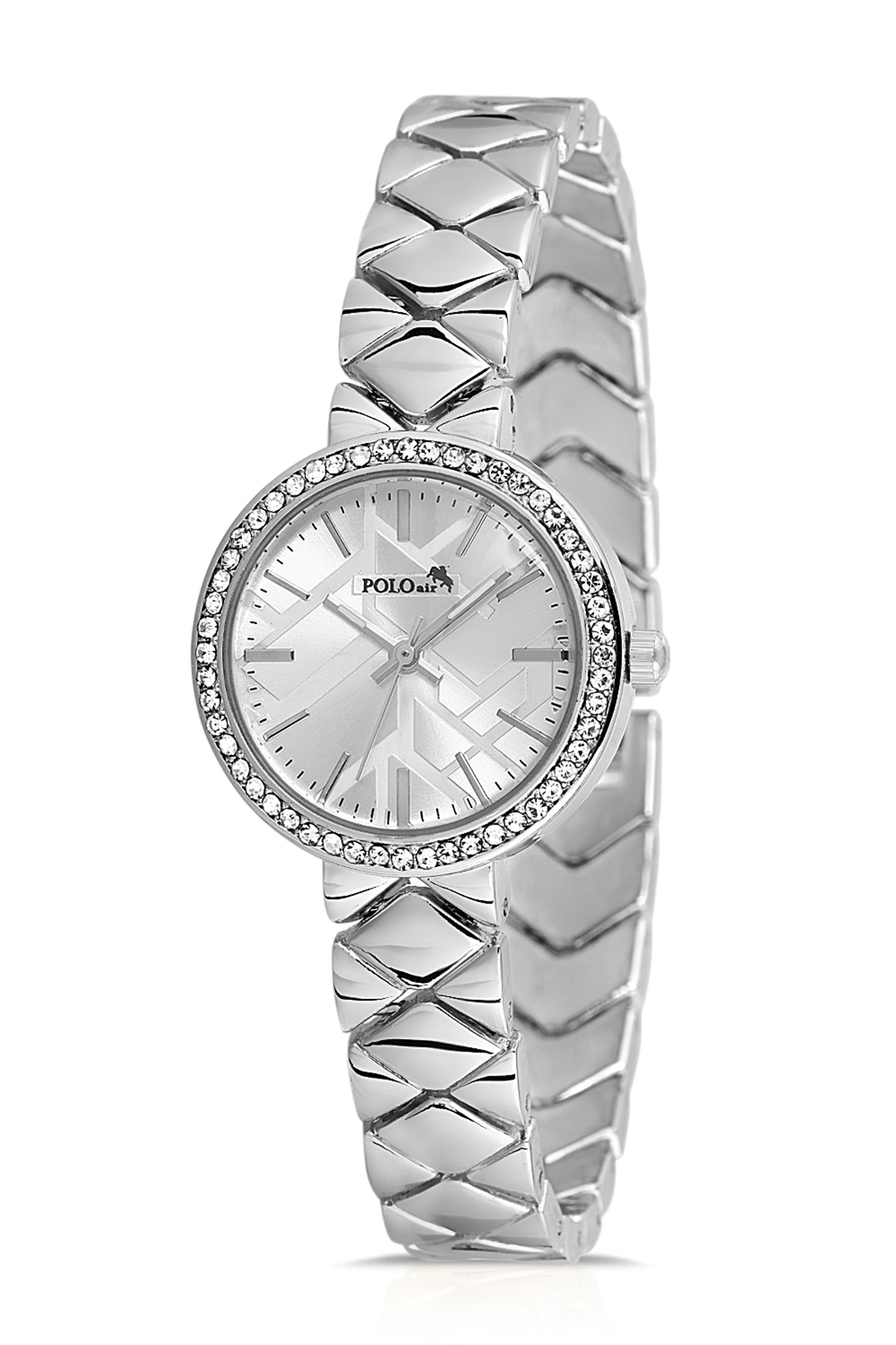 Lüx Taşlı Baklava Desen Kadın Kol Saati Dorika Bileklik Kombin Gümüş Renk Pl-1537B2 Gri Pl-1537B2