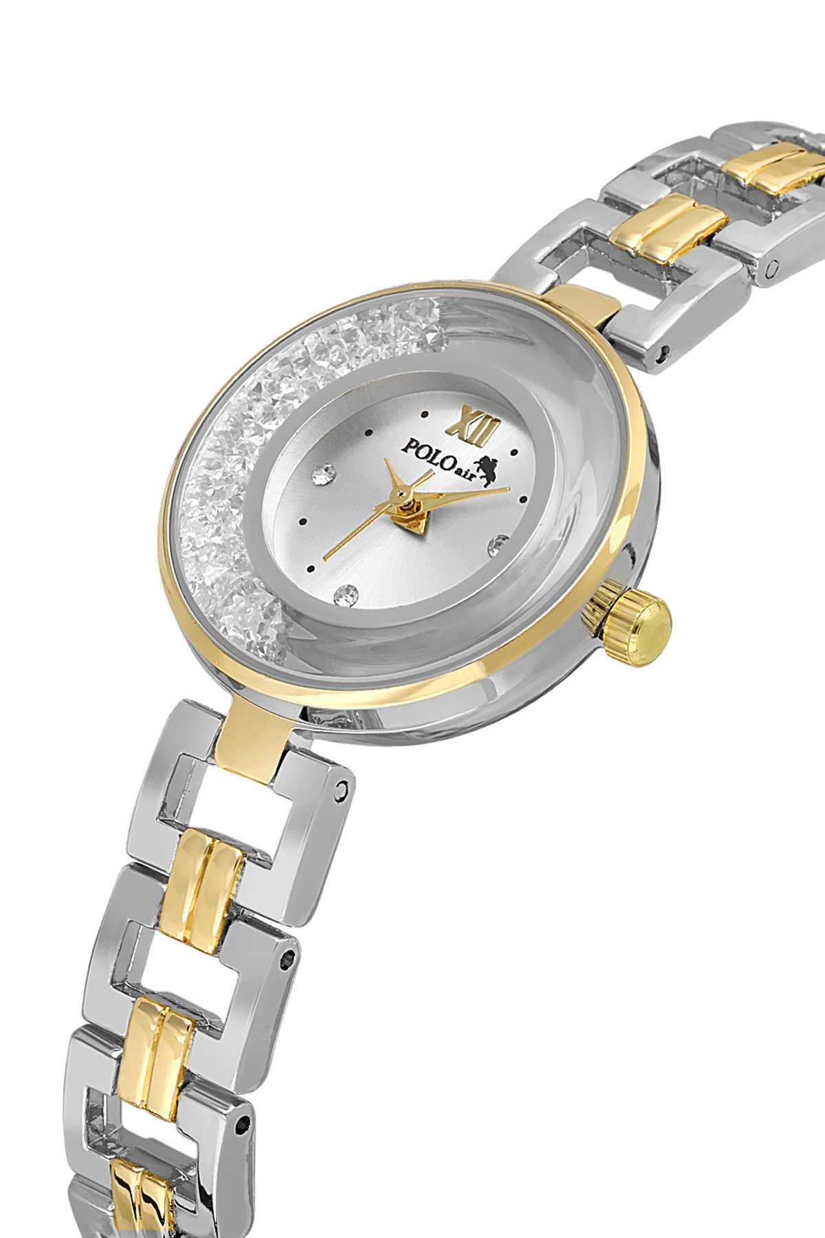 Lüx Taşlı Kadın Kol Saati Zirkon Taşlı Kartanesi Bileklik Kombin Gold Gümüş Renk Pl-1539B3 Çok Renkli Pl-1539B3