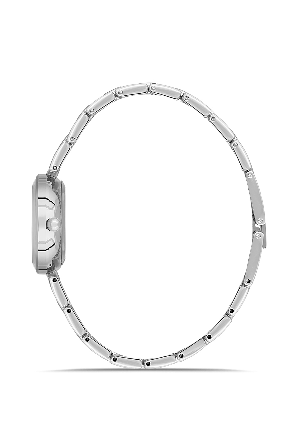 Lüx Taşlı Zincir Kordon Kadın Kol Saati Zirkon Taşlı Kartanesi Bileklik Kombin Gümüş Renk Pl-1539B2 Gri Pl-1539B2