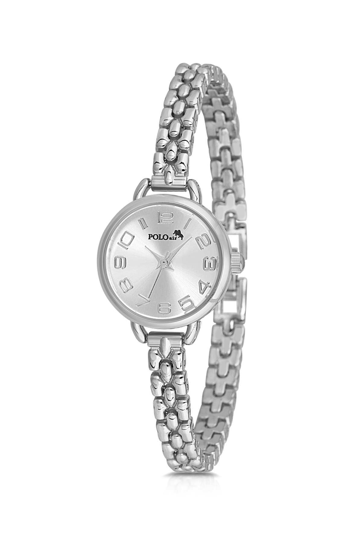 Minik Rakamlı Kadın Kol Saati Zirkon Taşlı Su Yolu Bileklik Kombin Gümüş Renk Pl-1541B2 Gri Pl-1541B2