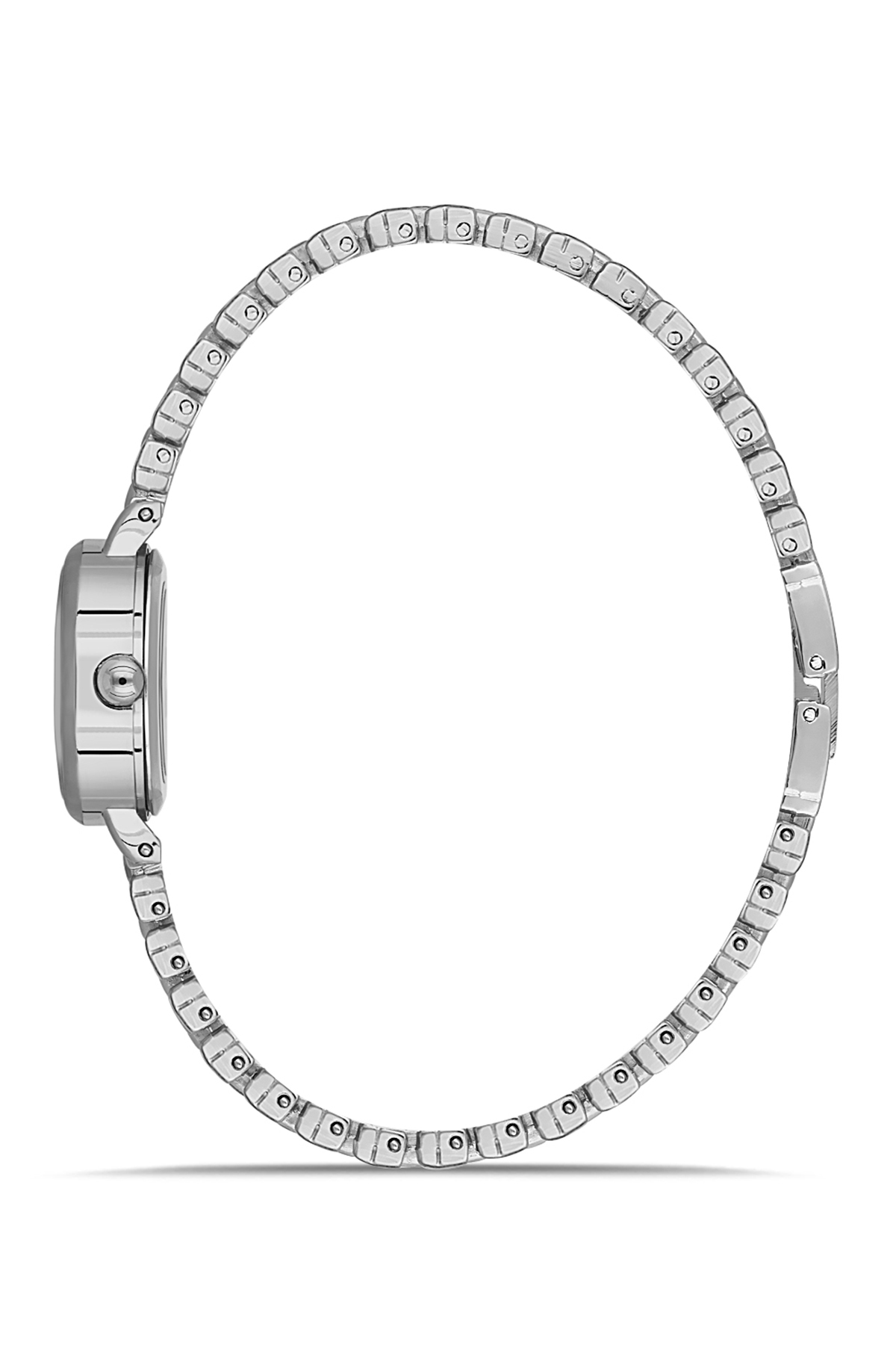 Minik Rakamlı Kadın Kol Saati Zirkon Taşlı Su Yolu Bileklik Kombin Gümüş Renk Pl-1541B2 Gri Pl-1541B2