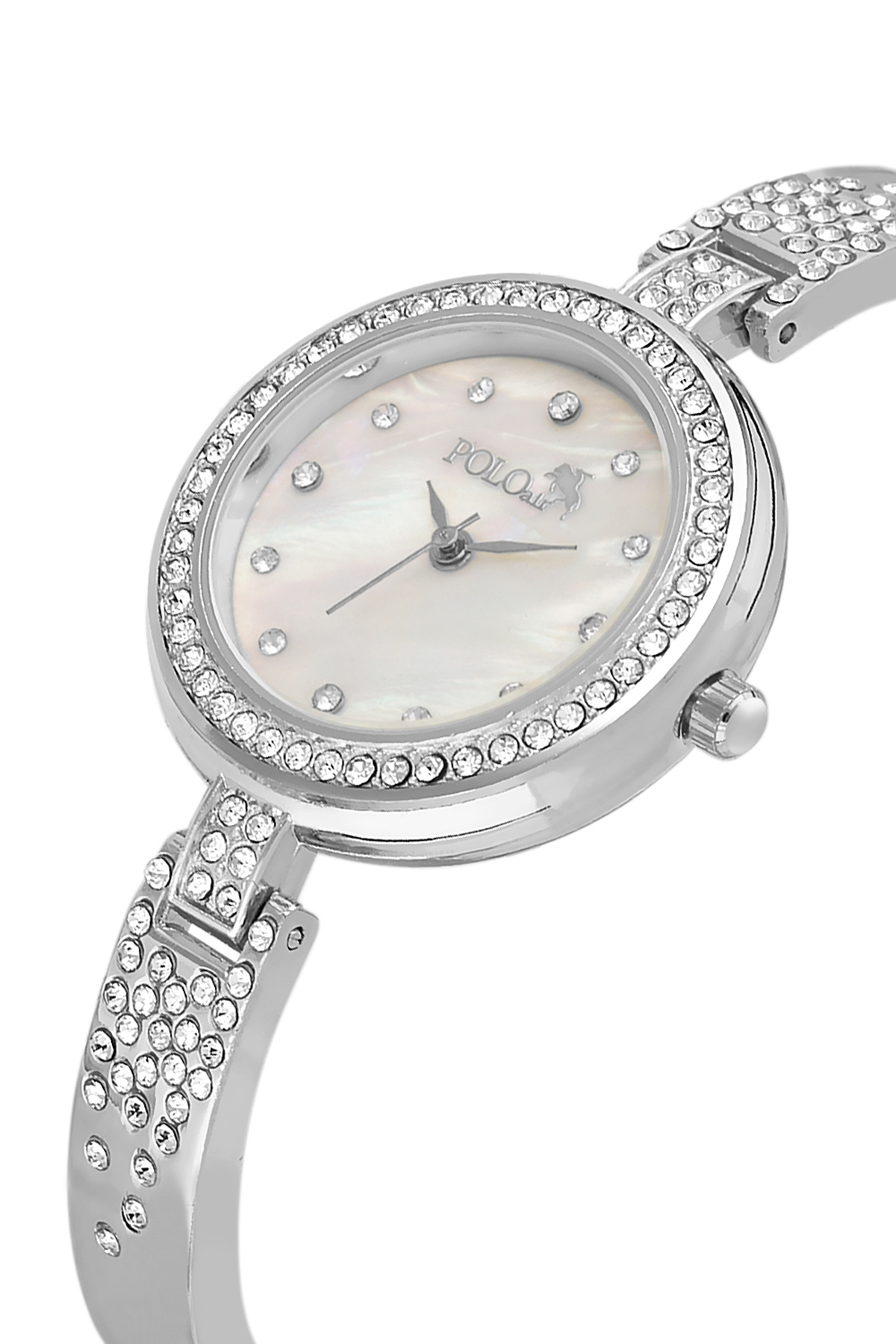 Retro Lüx Taşlı Kadın Kol Saati Zirkon Taşlı Nazar Bileklik Kombin Gümüş Renk Pl-1536B2 Gri Pl-1536B2