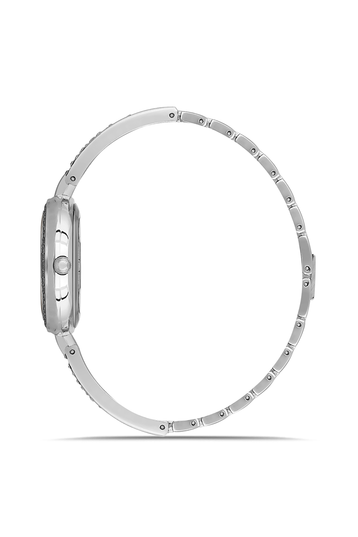 Retro Lüx Taşlı Kadın Kol Saati Zirkon Taşlı Nazar Bileklik Kombin Gümüş Renk Pl-1536B2 Gri Pl-1536B2