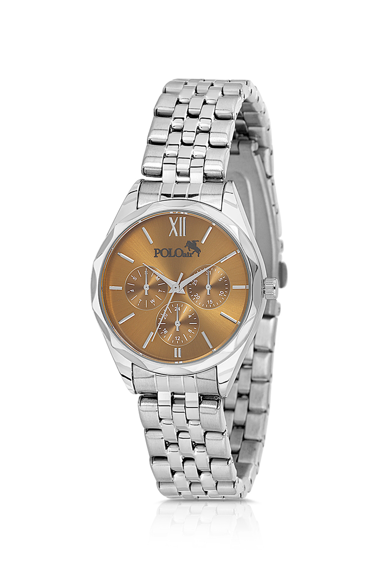 Spor Kadın Kol Saati Parfüm Seti Hediyelik Kutusunda Kombin Gümüş Kahve Renk St-2178S5 Kahverengi St-2178S5