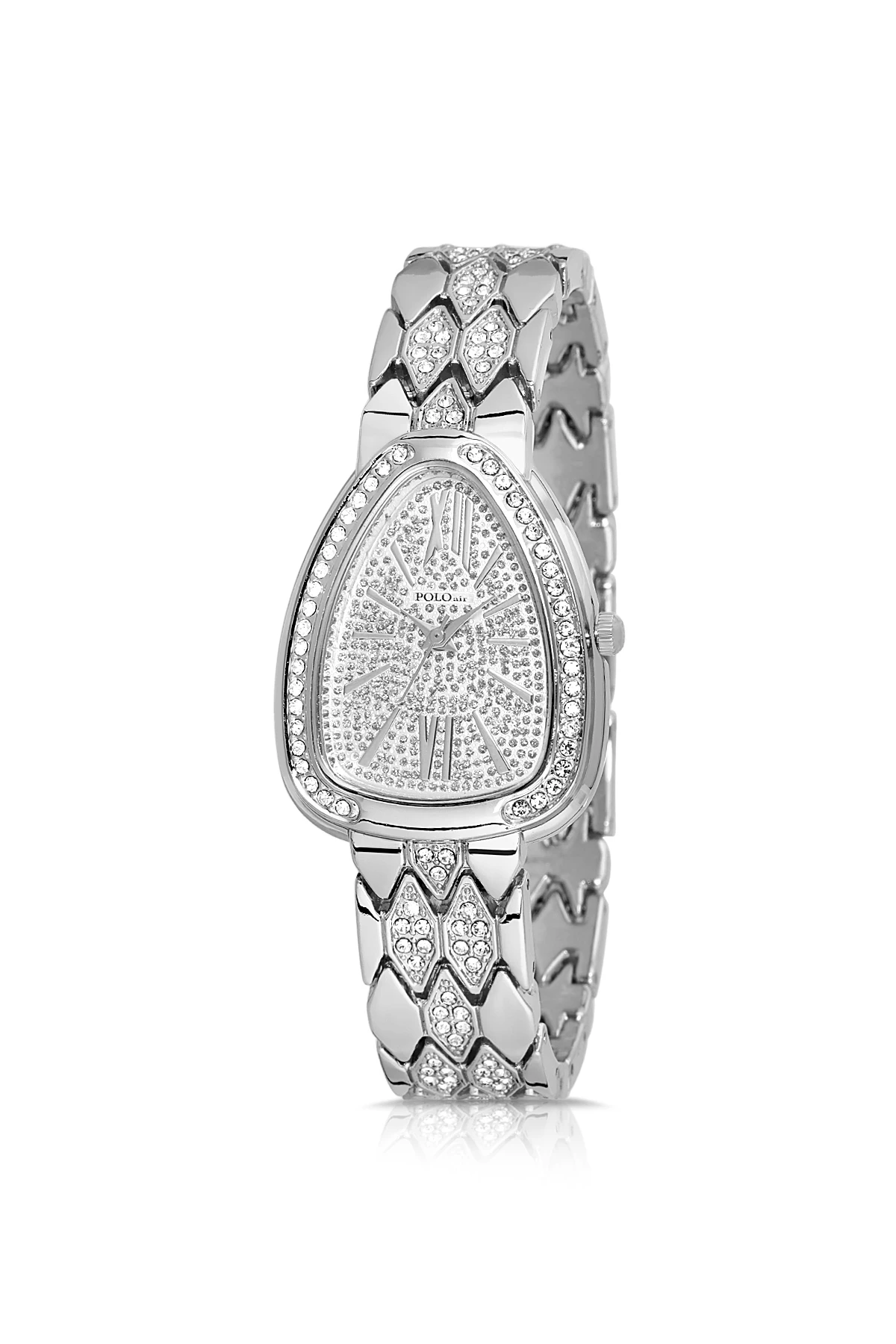 Yılan Desen Kol Saati Parfüm Seti Hediyelik Kutusunda Kombin Gümüş Renk St-2179S2 Gri St-2179S2