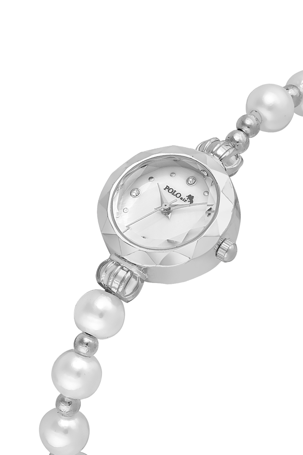 Zarif İnci Görünümlü Kadın Kol Saati Dorika Bileklik Kombin Gümüş Beyaz Renk Pl-1530B2 Gri Pl-1530B2