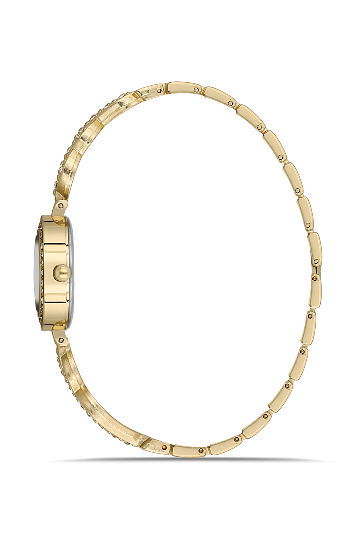 Zarif Vintage Kadın Kol Saati Zirkon Taşlı Yuvarlak Bileklik Kombin Gold Yeşil Renk Pl-1538B3 Yeşil Pl-1538B3