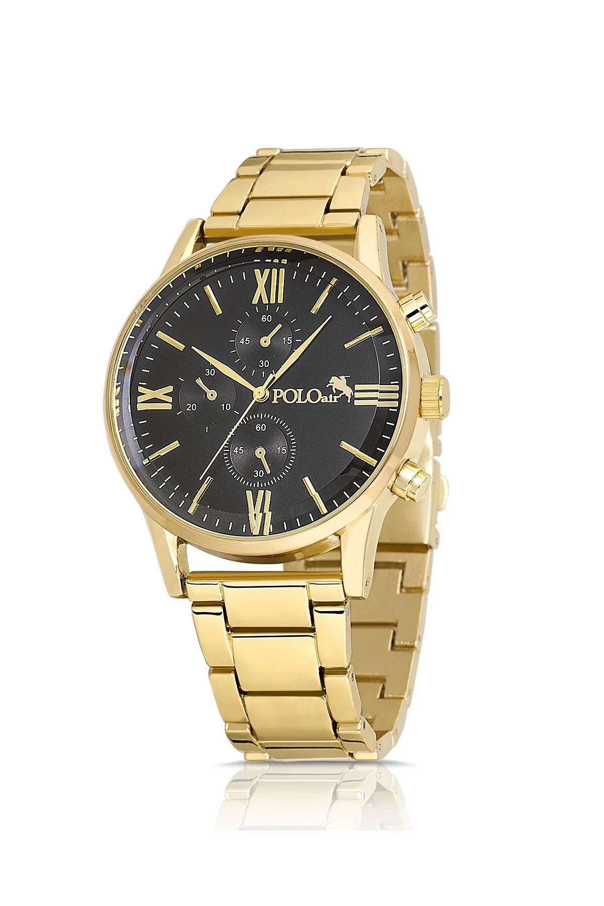Erkek Set Kombin Kemer Cüzdan Kartlık Parfüm Kol Saati Hediyelik Kutusunda Kahverengi Set Pl-0963E6 Gold-Siyah Pl-0963E6