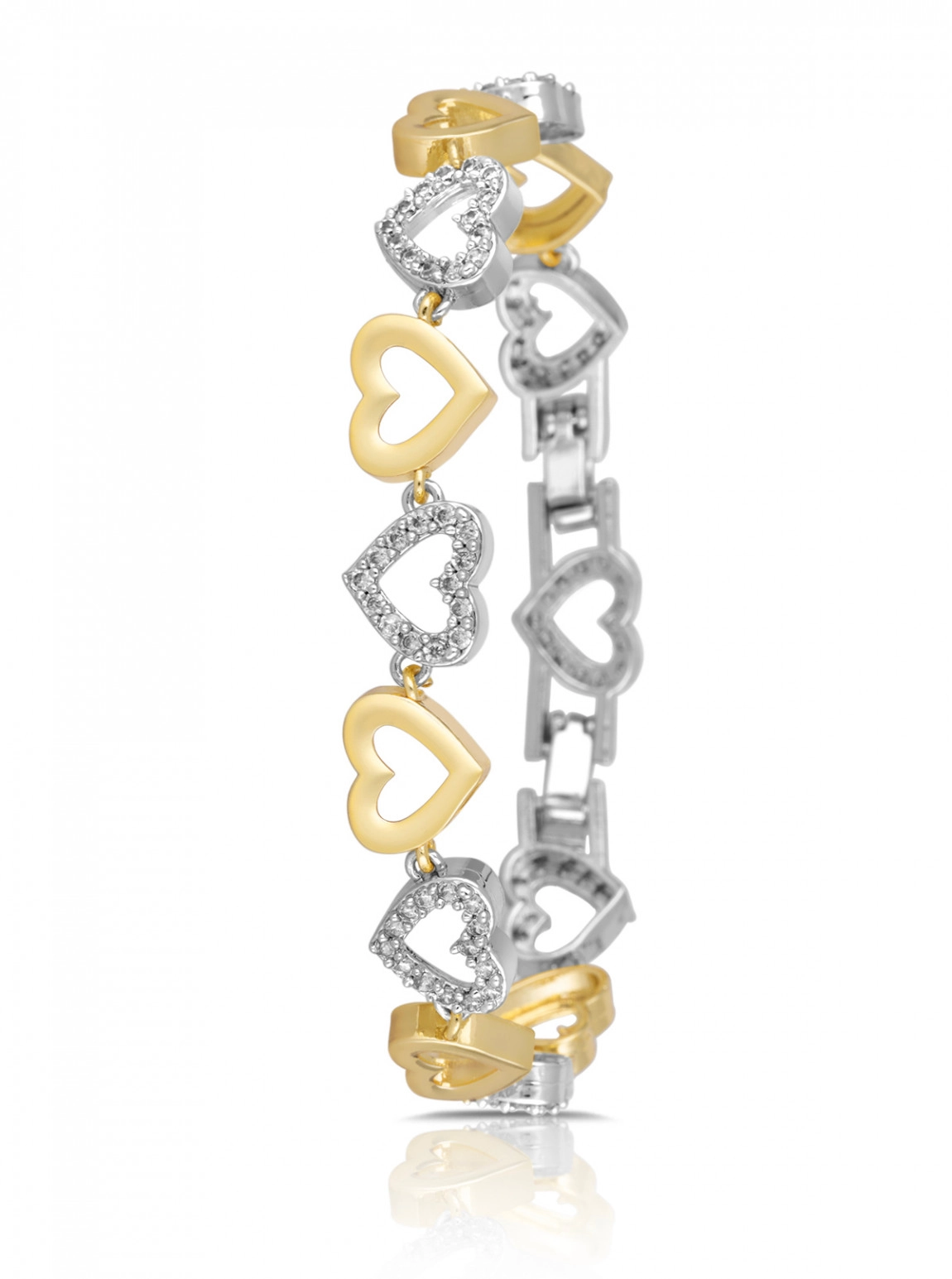 Kalp Charmlı Minik Kadın Kol Saati Ve Kalpli Bileklik Kombin Gold Gümüş Renk Pl-1602B3
