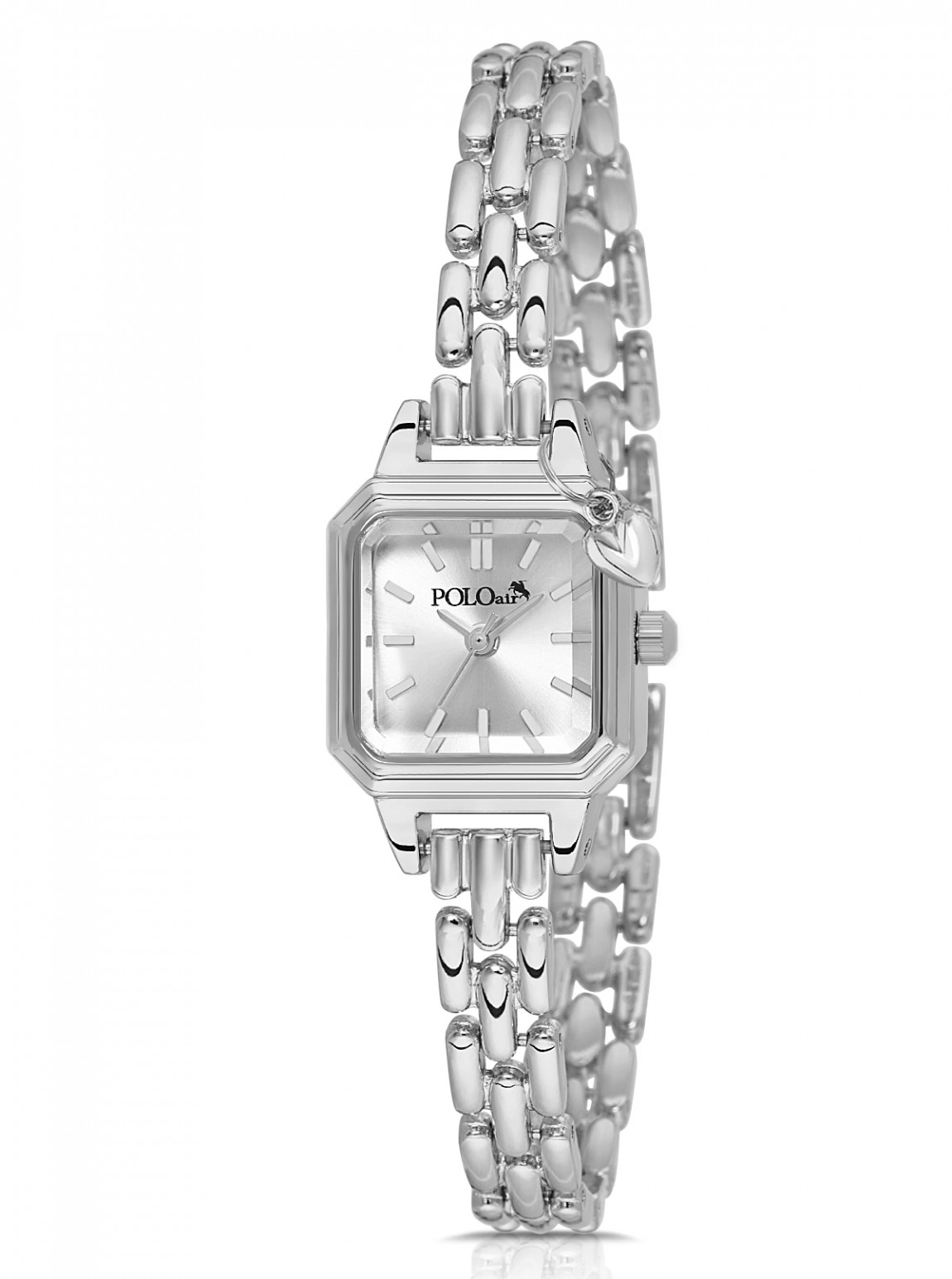 Kare Kasa Kalp Charmlı Kadın Kol Saati Gümüş Renk Pl-1604B2X