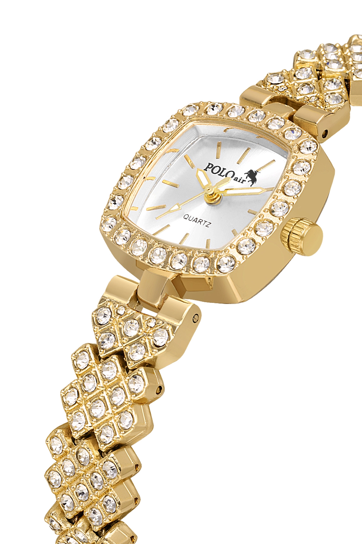 Kare Kasa Lüx Taşlı Kadın Kol Saati Gold Renk Pl-1585B1X Altın Pl-1585B1X