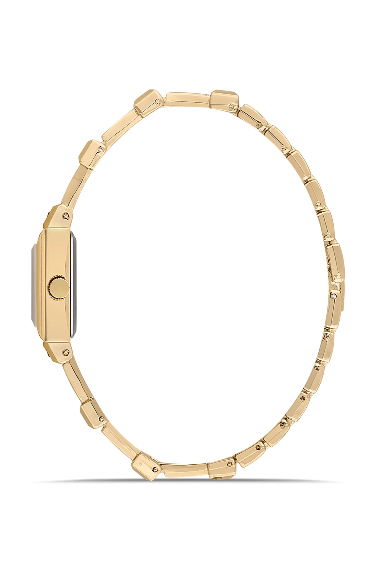Kare Kasa Taşlı Kordon Kadın Kol Saati Zirkon Taşlı 5 Taş Bileklik Kombin Gold Renk Pl-1543B1 Gold Pl-1543B1