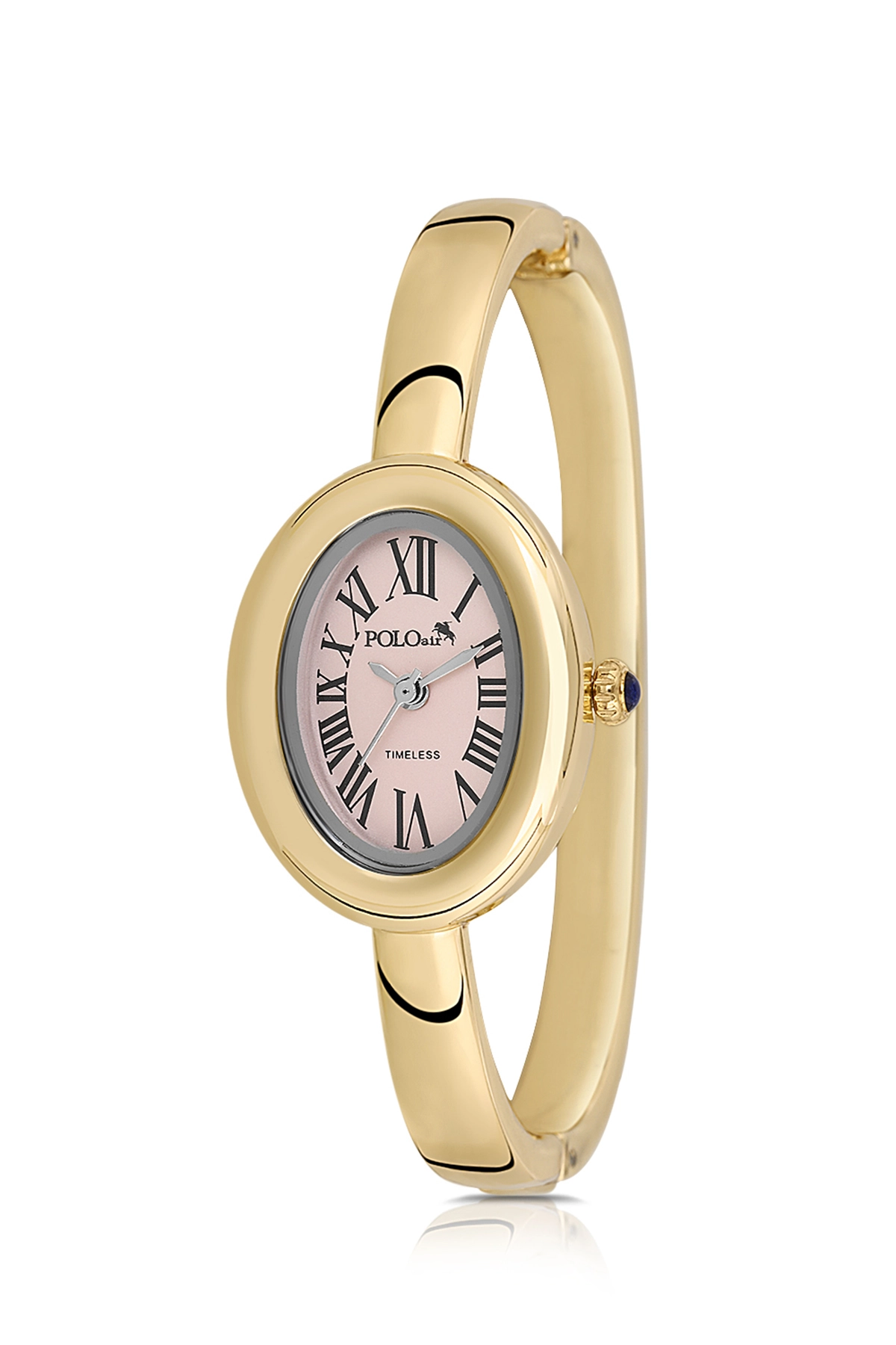 Kelepçeli Oval Kasa Romen Rakamlı Kadın Kol Saati Gold Pembe Renk Pl-1589B5X Pembe Pl-1589B5X