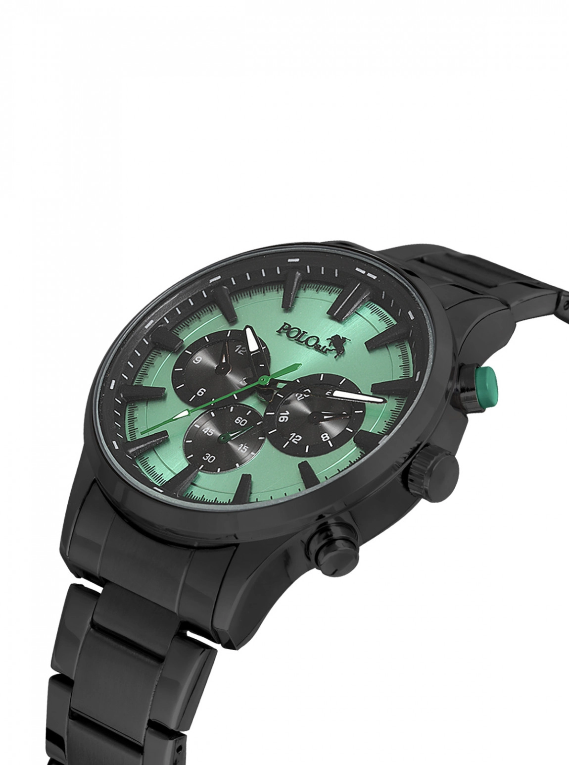 Klasik Metal Erkek Kol Saati Siyah Yeşil Renk Pl-0976E3X