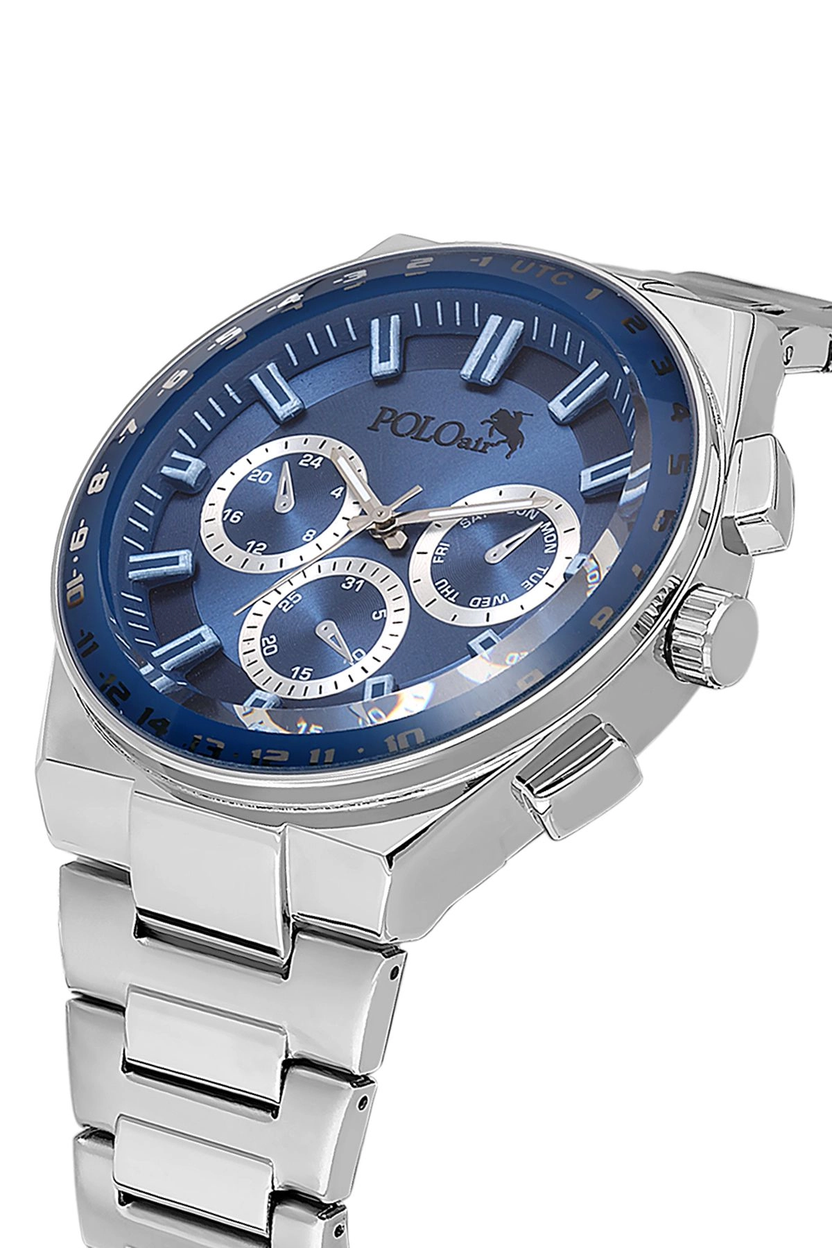 Metal Kasa Erkek Kol Saati Gümüş Lacivert Renk Pl-0990E2X Lacivert-Gümüş Pl-0990E2X