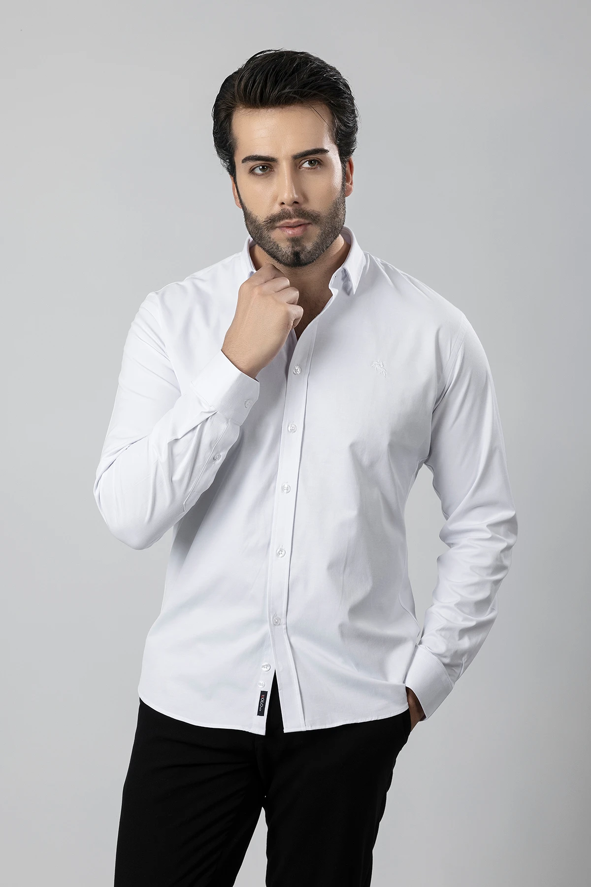 POLO AİR ERKEK UZUN KOL GÖMLEK SLİMFİT LİKRALI KUMAŞ PA-179 BEYAZ RENK PA-179-BM