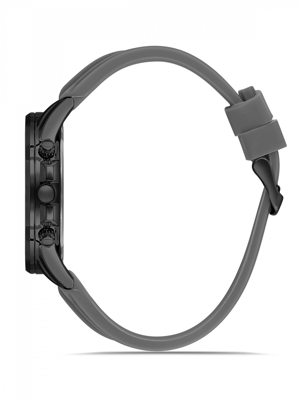 Silikon Kordon Renkli Cam Erkek Kol Saati Gri Siyah Renk Pl-0986E3X