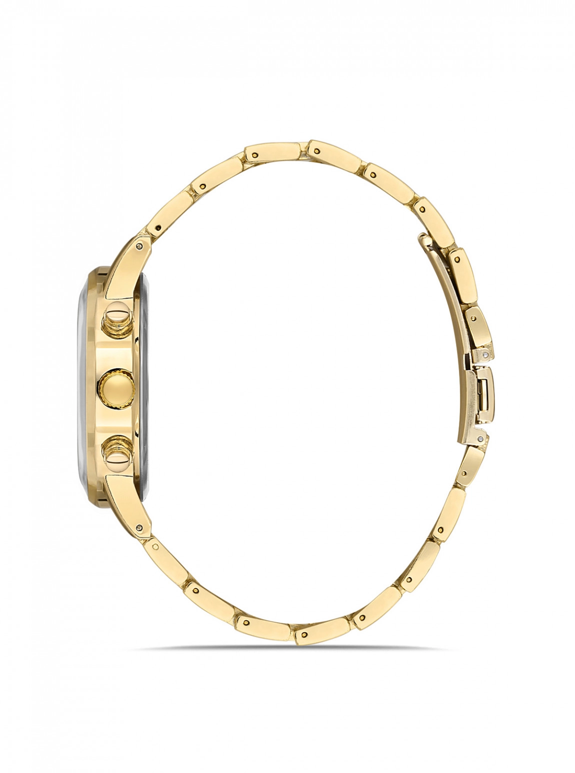 Spor Romen Rakamlı Metal Erkek Kol Saati Gold Siyah Renk Pl-0963E6X