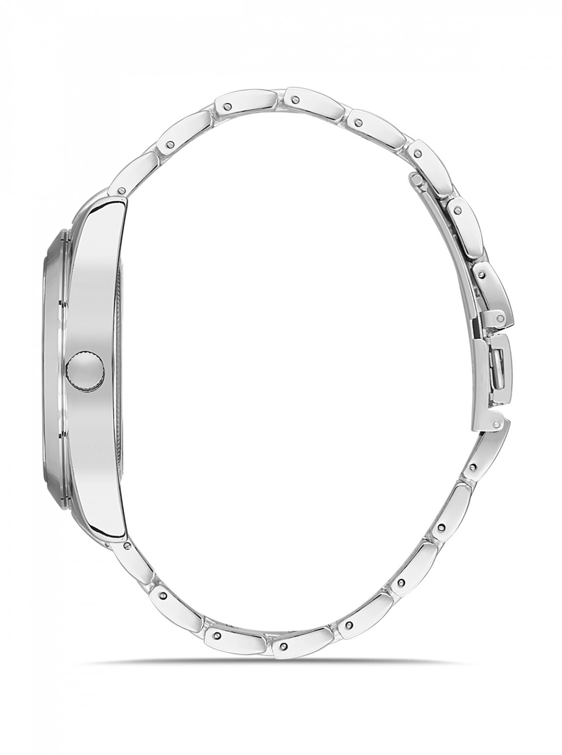 Spor Şık Metal Erkek Kol Saati Gümüş Sarı Renk Pl-0970E6X