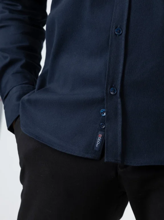 Erkek Gömlek Slimfit Likralı Kumaş Uzun Kol Pa-180 Lacivert Renk PA-180-LM