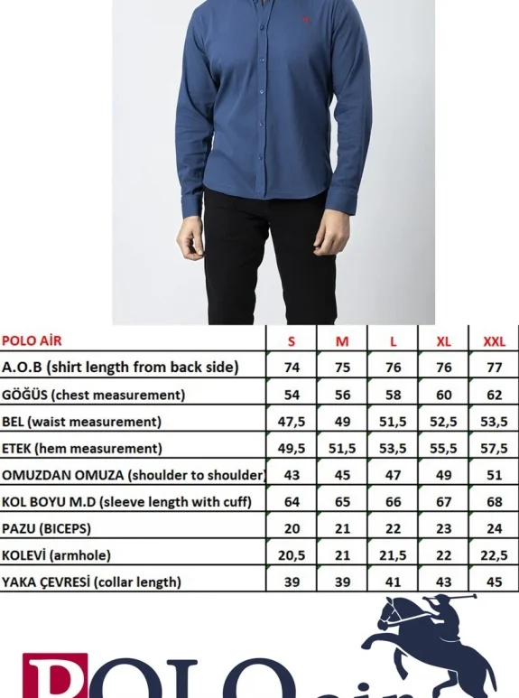 Erkek Gömlek Slimfit Likralı Kumaş Uzun Kol PA-180 Siyah Renk PA-180-SS