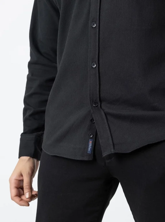 Erkek Gömlek Slimfit Likralı Kumaş Uzun Kol PA-180 Siyah Renk PA-180-SS