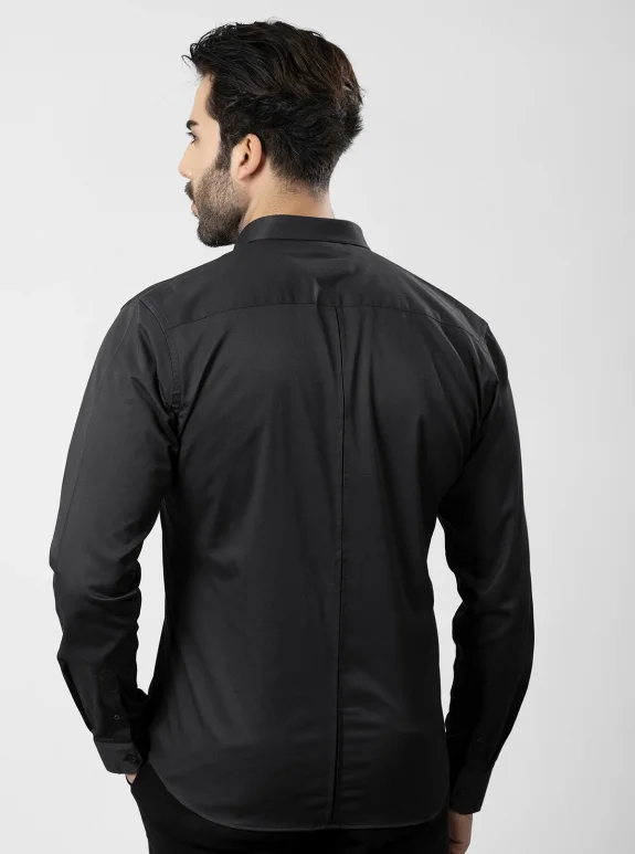 Erkek Uzun Kol Gömlek Slimfit Likralı Kumaş Pa-179 Siyah Renk PA-179-SXL